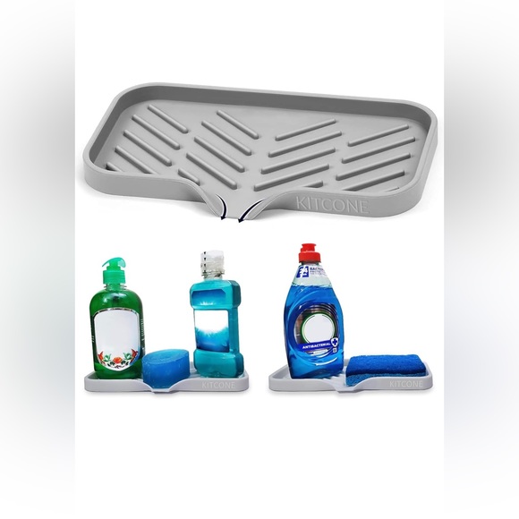 New! Unused! Silicone Sponge Holder for Kitchen Sink, 45 Degree Groove Drains Si - Picture 1 of 7